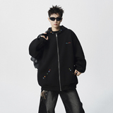 现货1014-WY03-P85-重磅字母刺绣开衫卫衣男秋冬季宽松男生连帽，男装卫衣，星座1014