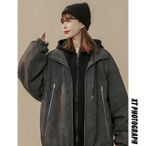 现货1014-MY7709-P148美式复古做旧PU皮衣棉服女2025新款冬季，男装皮衣，星座1014