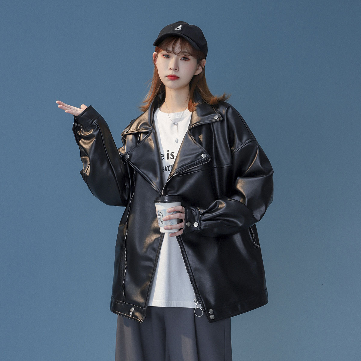 1014-JK09-pu皮夹克情侣冬季加绒ins炸街机车服P108，男装夹克，星座1014
