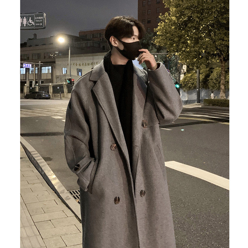 现货1014-F603-P128-~2025秋冬新款双排扣毛呢大衣中长款,男装毛呢大衣,星座1014