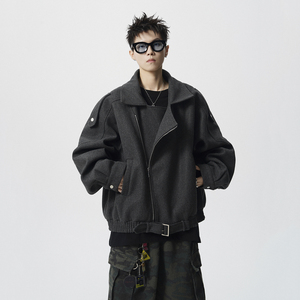 现货大货1014-FY823-P138~假两件连帽可拆卸毛呢短款夹棉大衣外套，女装短外套，星座1014