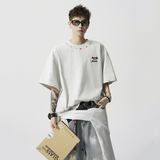 1014-T1233-P45美式撞色刺绣情侣短袖t恤男女，商品下架区，星座1014