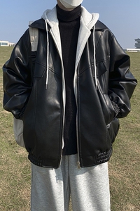 1014-PY985-P148-限178-2025秋冬新款假两件夹棉皮棉衣男图片