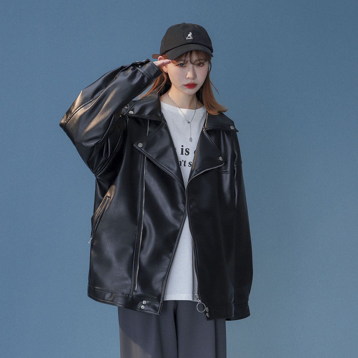 1014-JK09-pu皮夹克情侣冬季加绒ins炸街机车服P108，男装夹克，星座1014