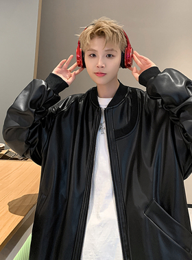 现货主推1014~JK534-特批P79 2026春季新款棒球服pu皮衣外套男