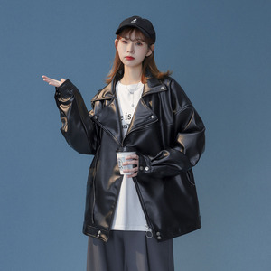 1014-JK09-pu皮夹克情侣冬季加绒ins炸街机车服P108图片