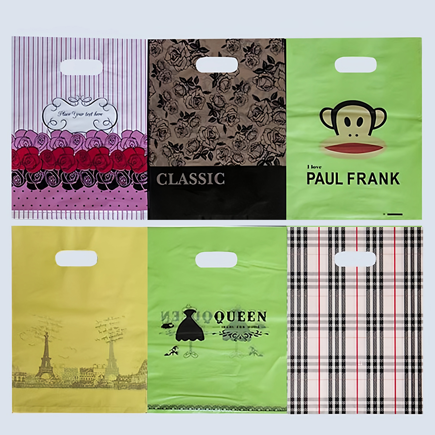 包装袋粉红色礼品袋服装店黄色塑料手提袋卡通袋加厚袋子平口胶袋
