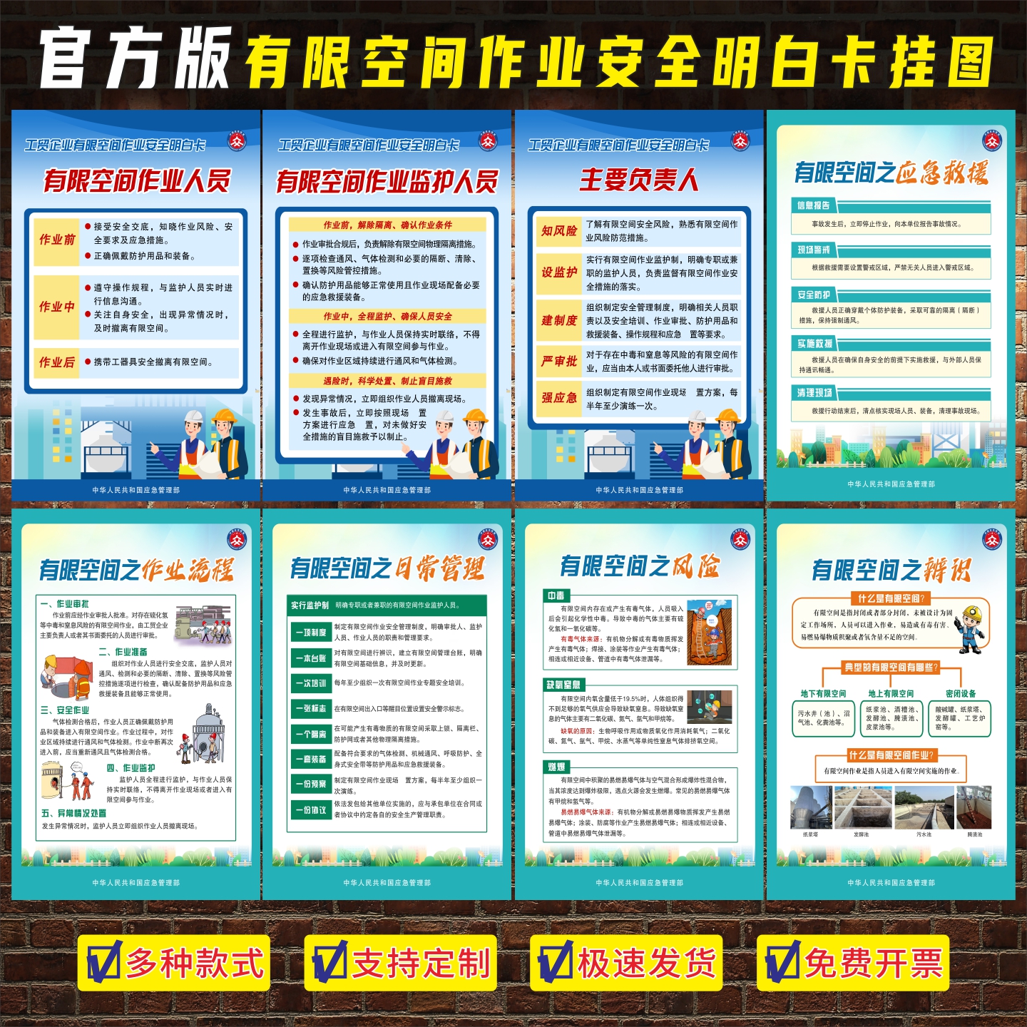 有限空间安全作业宣传海报挂图贴
