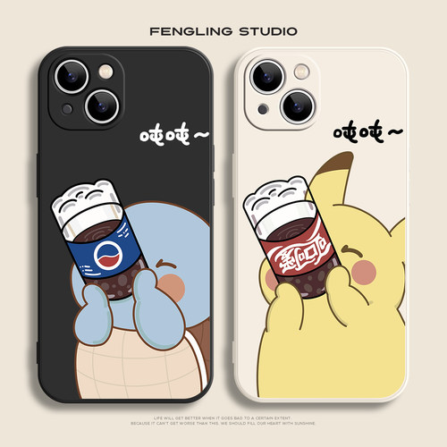 皮卡丘杰尼龟iPhone16promax苹果14小米15nova13华为mate70新款Pura70+红米K80适用reno13vivox200情侣手机壳