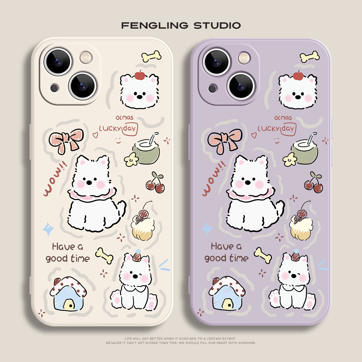 甜点小狗iPhone16promax苹果14小米15华为mate70新款pura70适用红米K80可爱ins风opporeno13荣耀50女生手机壳