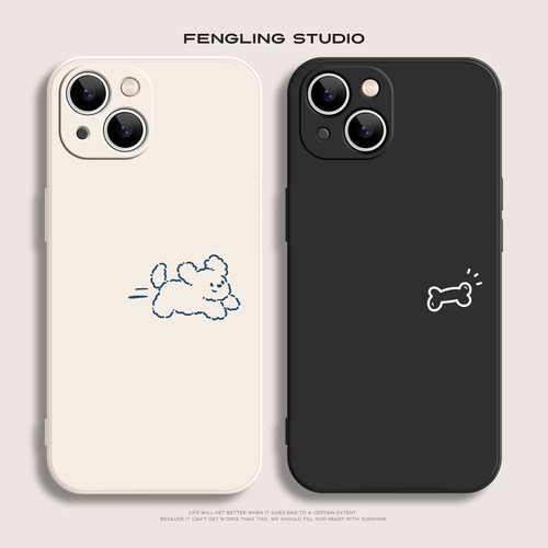 狗狗骨头iPhone17promax苹果16小米15pro华为Pura80新款mate70简约趣味适用opporeno14荣耀300一加情侣手机壳