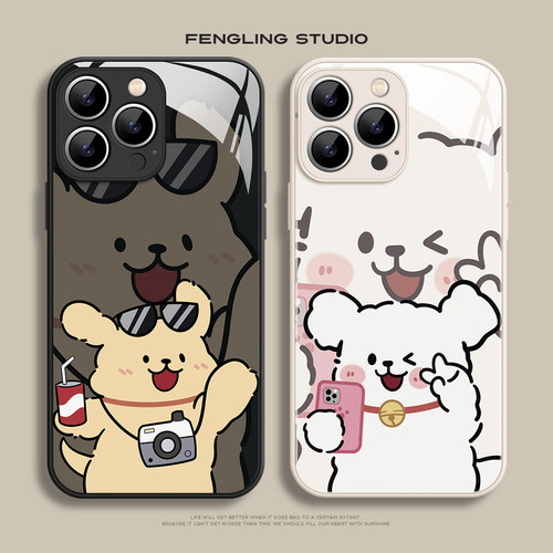 自拍小狗iPhone17promax苹果16plus小米15华为mate80可爱nova14创意iqoo13情侣vivos50适用oppo荣耀200手机壳