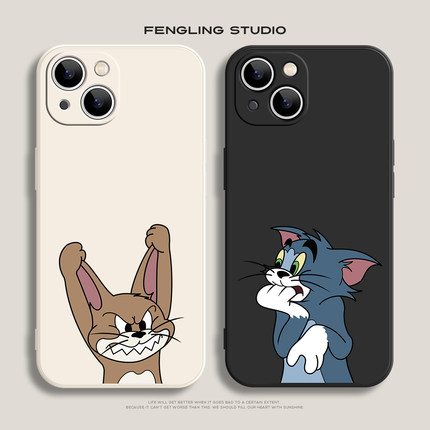 汤姆杰瑞iPhone17promax苹果16小米15pro华为mate80新款p70全包reno14适用oppo荣耀vivoS20红米K90情侣手机壳