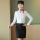 空乘面试职业装 无领衬衣南航空姐制服 v领长袖 白衬衫 女工作服秋季