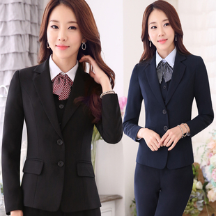 销售经理工装女职业装西装套裤马甲3五5件套房地产营销中心工作服