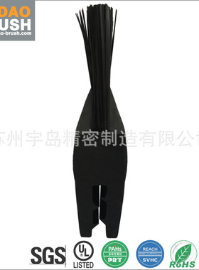 【UL94-HB V2 V1 V0级阻燃刷毛毛刷】PVC卡条夹紧固定 尼龙毛刷