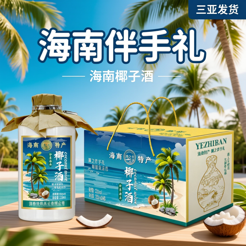 海南椰子酒礼盒125ml*8瓶 椰之伴椰奶酒菠萝酒芒果酒正宗果酒手信