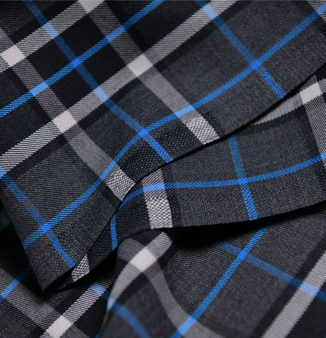 永恒的经典 B家灰蓝配色精纺哔叽羊毛372克150门幅 设计师面料