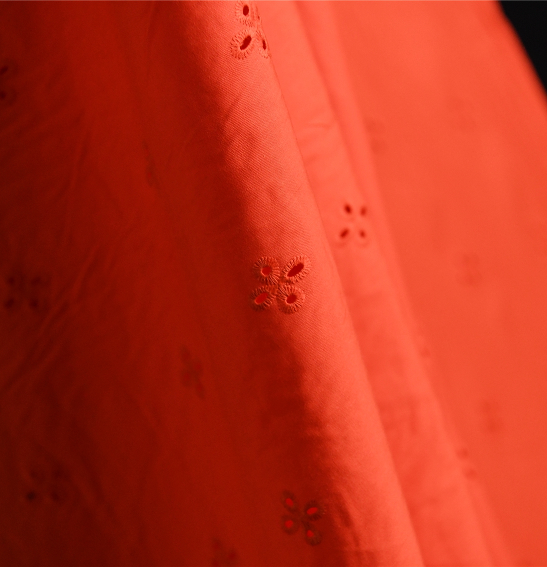 独坐看红蕊 古风镂空设计刺绣纯棉府绸31姆100棉150宽 设计师布料