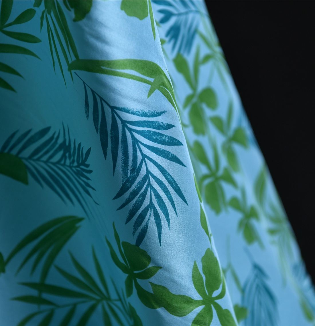 岛屿枝眠 法式度假风手绘+印花元素真丝双宫绸20姆100丝112宽