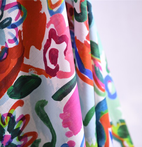 Z家原单 超美101亚麻 艺术撞色涂鸦 自由、热烈、不被定义的美