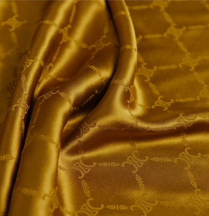 CEL 赛林品牌LOGO定织品牌提花真丝缎18.5姆100丝138宽 奢侈品