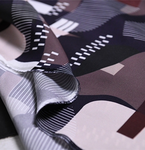 多边的角 FZ品牌订单几何拼图重磅真丝斜纹绸23姆50丝50天丝130宽