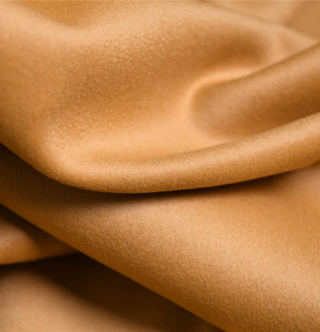 意大利READ小卷尾货超细双面羊绒大衣布料 带自然光泽感 经典驼色