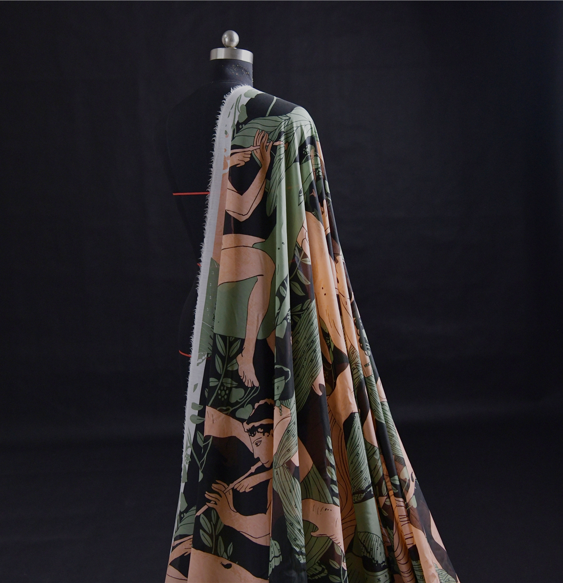 D*VF 大海鱼棠 高支高密真丝棉面料10姆50丝50棉138宽 品牌设计师