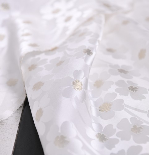 一朵一幕 中式传统如意花纹织金描金提花缎19姆100丝138宽 设计师