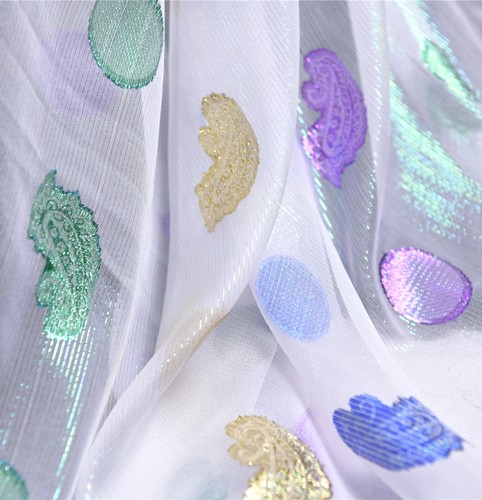 绮梦缘 超美织金真丝剪花薄纱乔其纱6姆100丝110宽 设计师