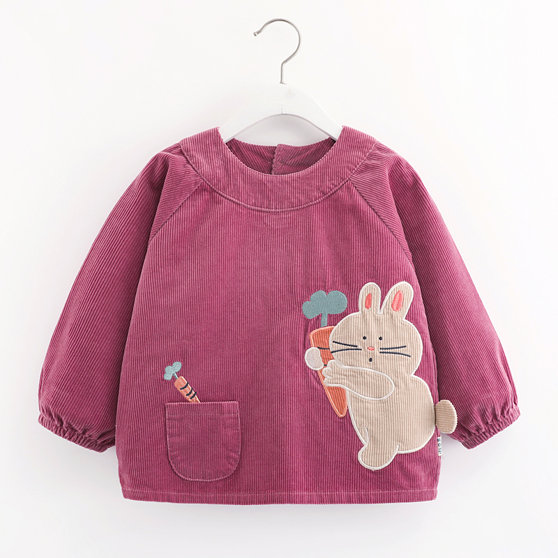 傲贝美纯棉防水防脏宽松儿童罩衣