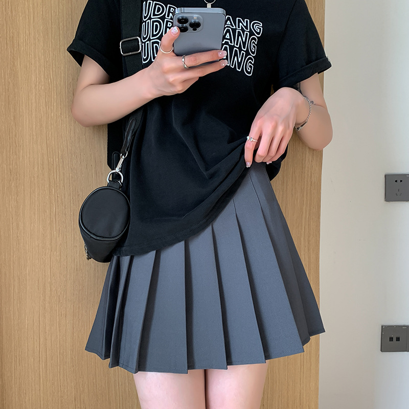 Women High Waist Pleated Skirt A-line Mini Skirts for Girls