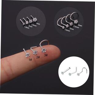 nail single ring zircon nose piercing puncture Nose