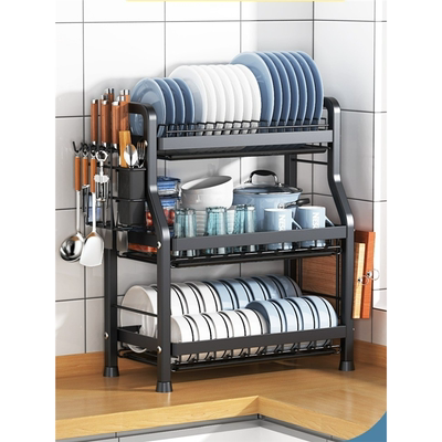 3-Tier Strong Rack kitchen drop large dish rack shelf bowl