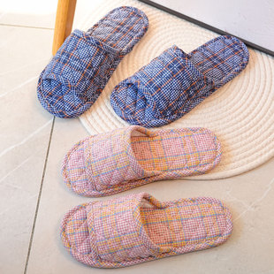 新款布艺布底布拖鞋静音软底家用家居室内木地板拖鞋女可机洗秋冬