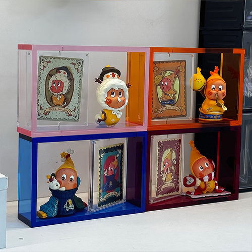 泡泡玛特手办娃娃摆柜墙单收纳盒