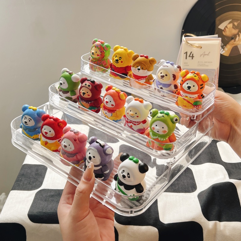 3层阶梯式石膏娃娃展示架