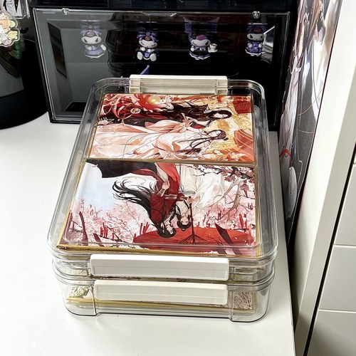 a5A4纸收纳盒亚克力周边明星片海报流麻徽章吧唧谷子整理盒子