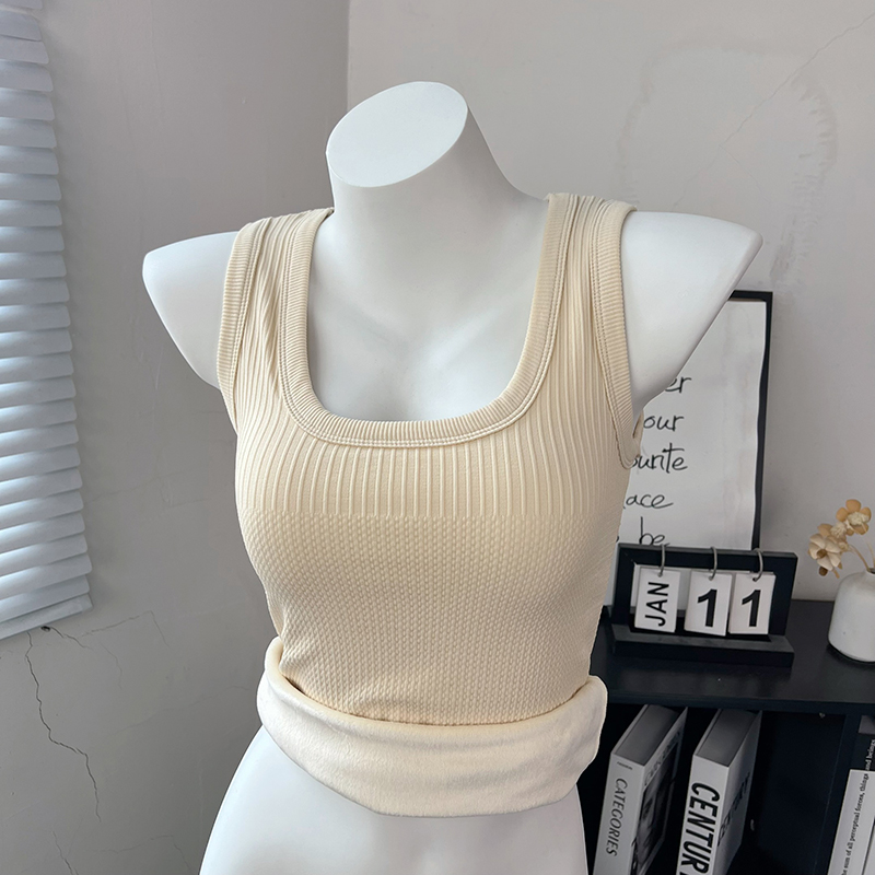 保暖背心女加绒加厚秋冬U领