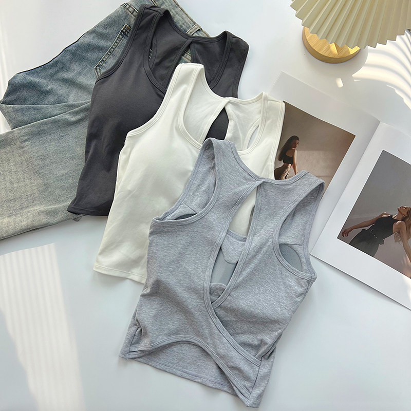 美背吊带背心女夏内搭带胸垫文胸一体式内衣2024新款露背外穿上衣,女装/女士精品,背心吊带,淘宝优惠券,粉丝福利购,淘宝优惠卷