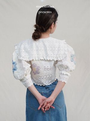 【特享6折】纽约Sea Violette Patch Puff Top 碎花 衬衫 女