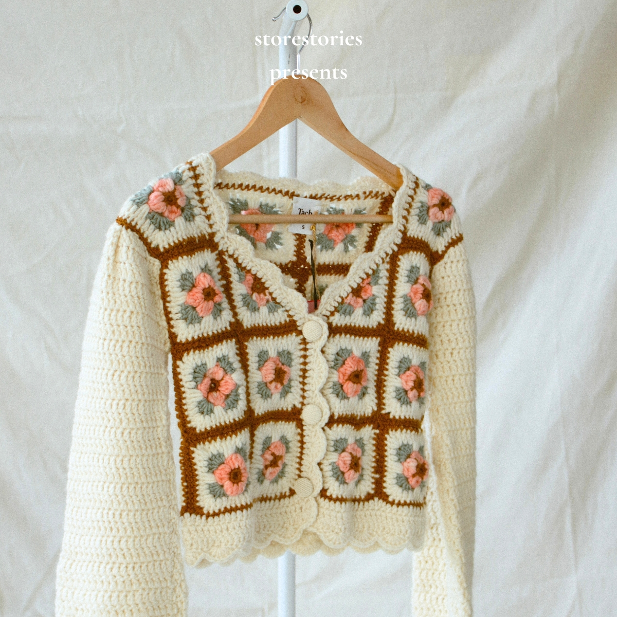 【特享6折】乌拉圭Tach  Telma 羊毛 长袖 花朵 针织衫 开衫 女