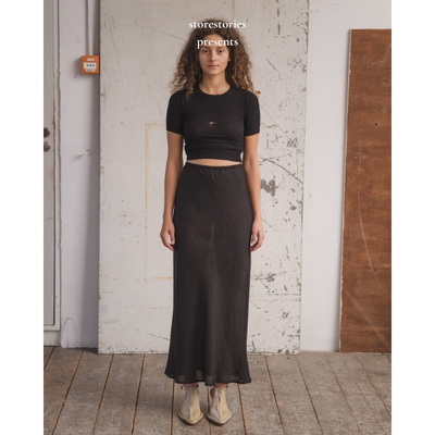 【现货】丹麦Baserange Heart Short Sleeve Black 有机棉短袖女