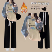 少女16秋冬装 卫衣 15岁休闲运动两件套装 13初中学生大童加绒14长袖