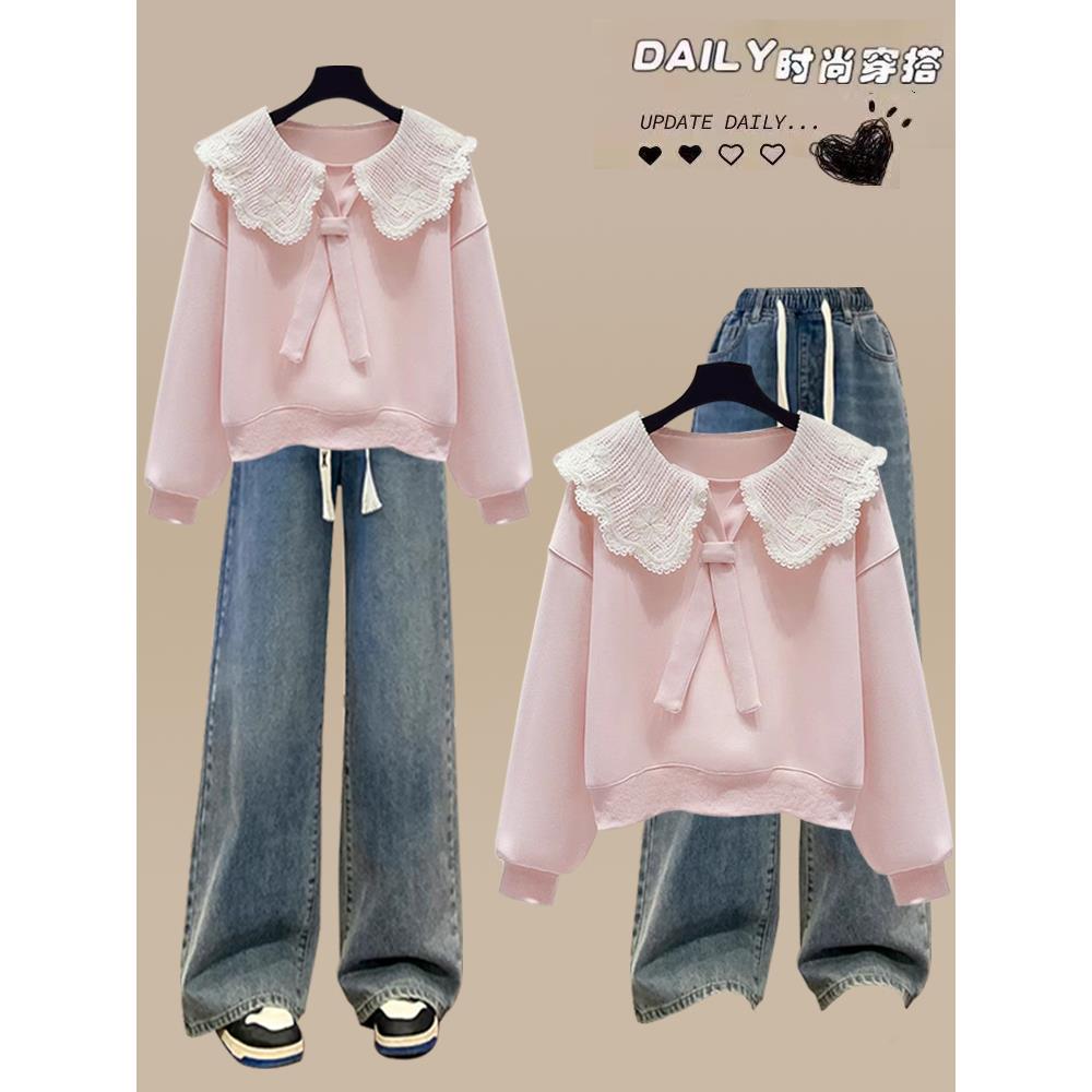 春秋季中学生少女学院风休闲两件套初中生卫衣运动套装高中生秋装