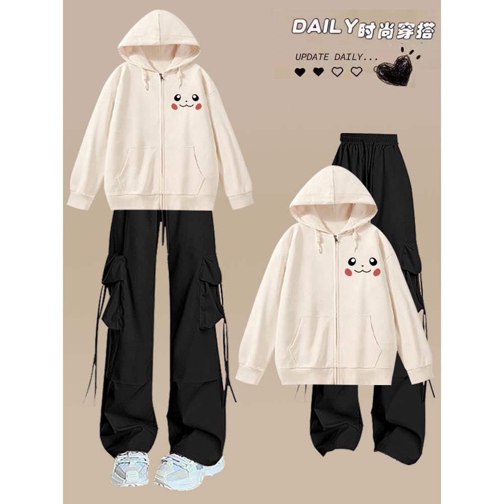 减龄少女休闲运动服套装女春秋季学生宽松显瘦韩版时尚卫衣两件套