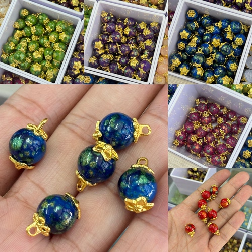 10mm玉石圆珠合金脚扣