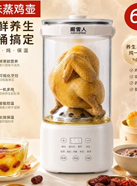 养生壶蒸鸡壶6升大容量烧水壶煮炖一体多功能隔水炖汤智能煮茶桶