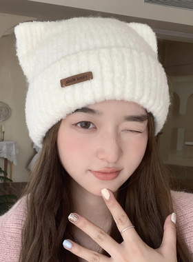 艾凝雪冬季无檐冬季毛线帽帽子